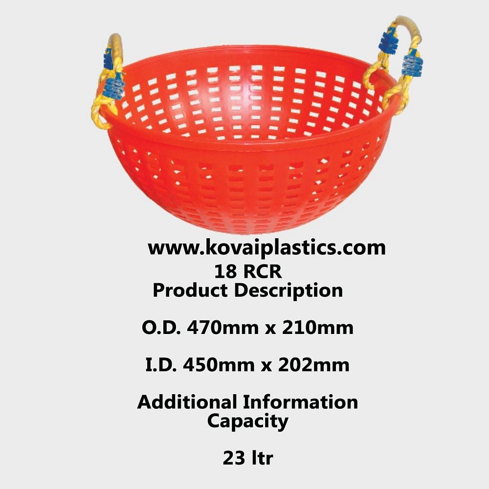 Blue Plastic Basket, Size: Round