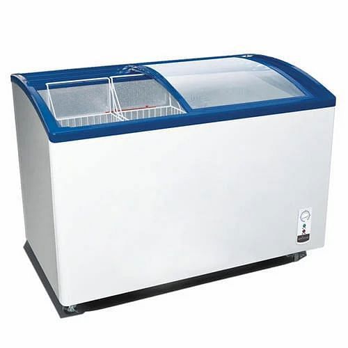 Blue star Double Door Curved Glass Freezer, Storage Capacity: 500 L, Plastic