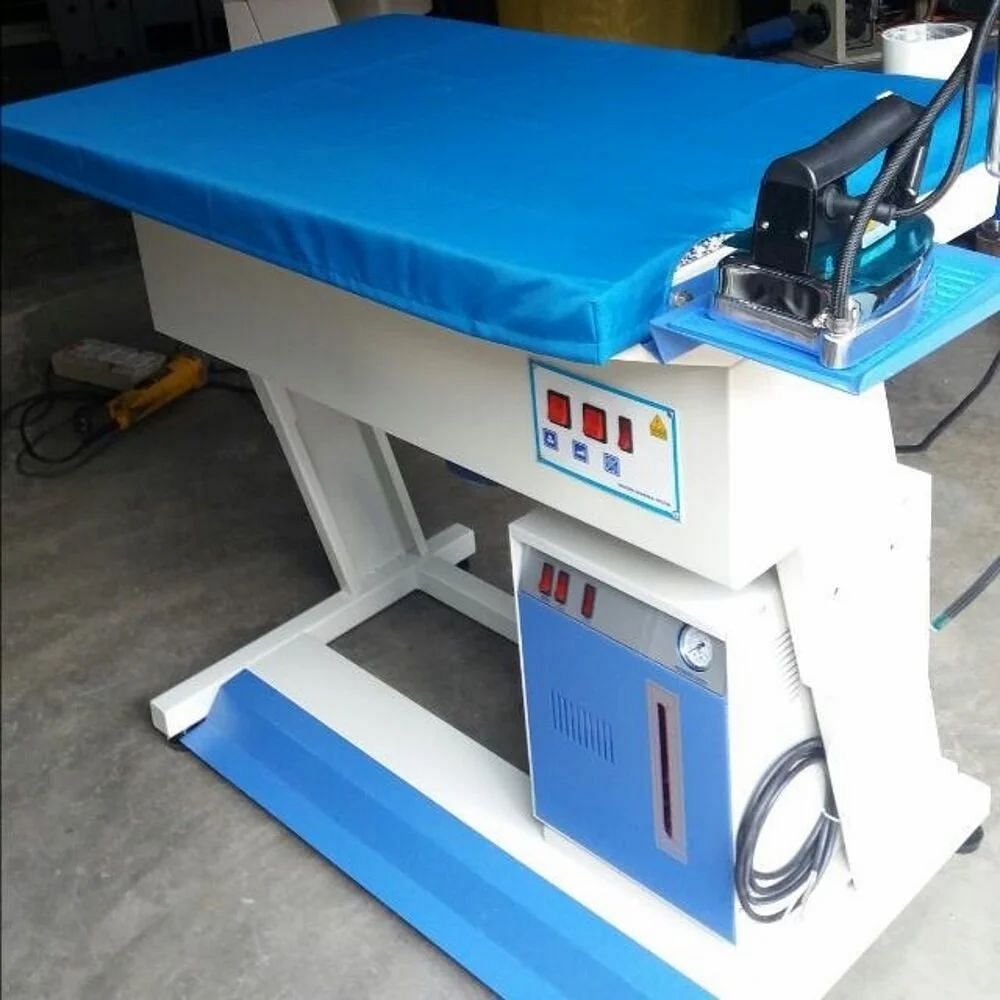 Blue Vacuum Ironing Table With Portable Boiler