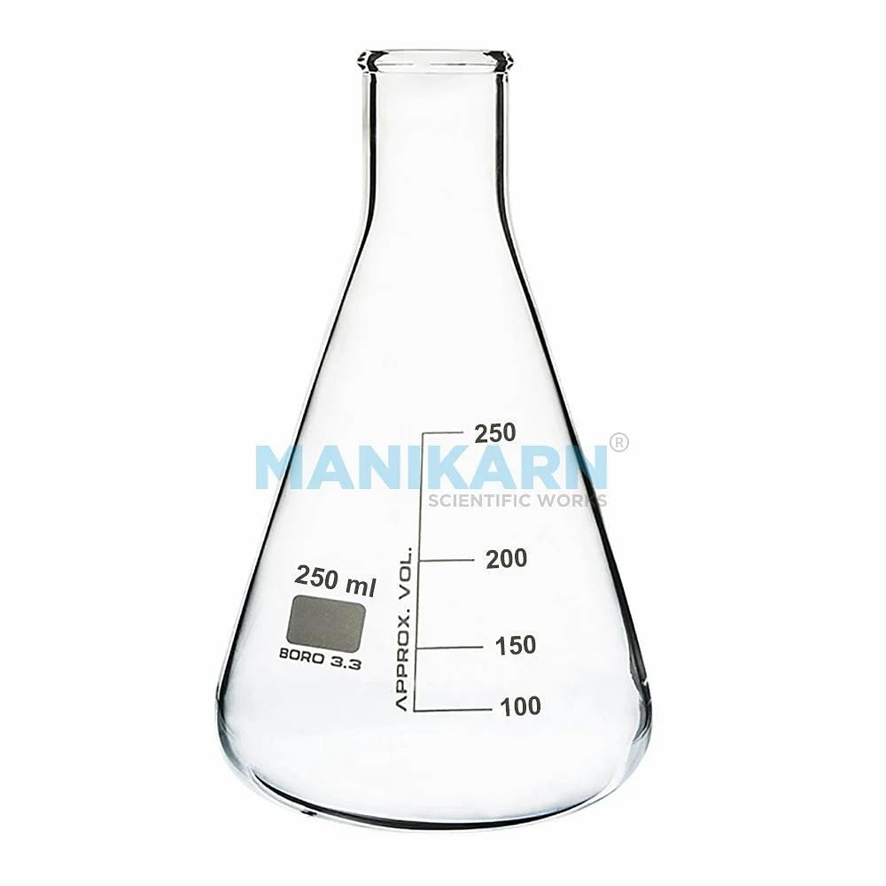 Borosilicate Glass 3.3 Heavy-Wall Glass MANIKARN Conical / Erlenmeyer Flask, Capacity: 50ml To 5000ml