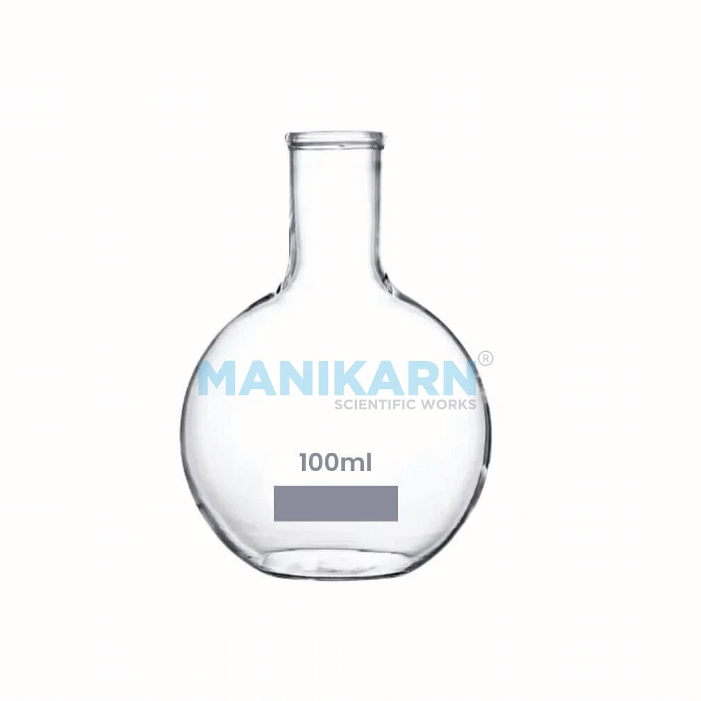 Borosilicate Glass Cylindrical MANIKARN Flat Bottom Flask, Capacity: 50ml To 5000ml