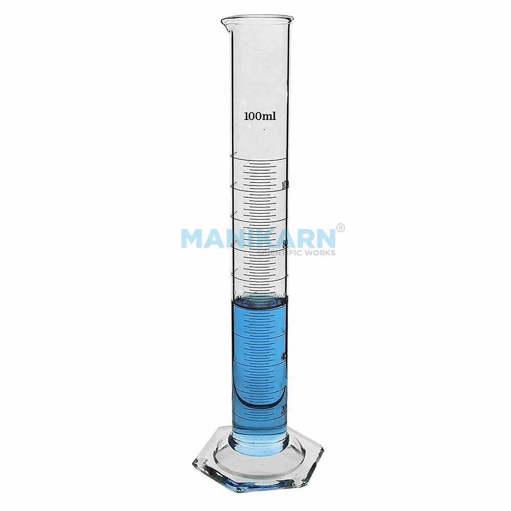 Borosilicate Glass Cylindrical MANIKARN Measuring Cylinder, Capacity: Available in 5ml To 2000ml, Automation Grade: Manual