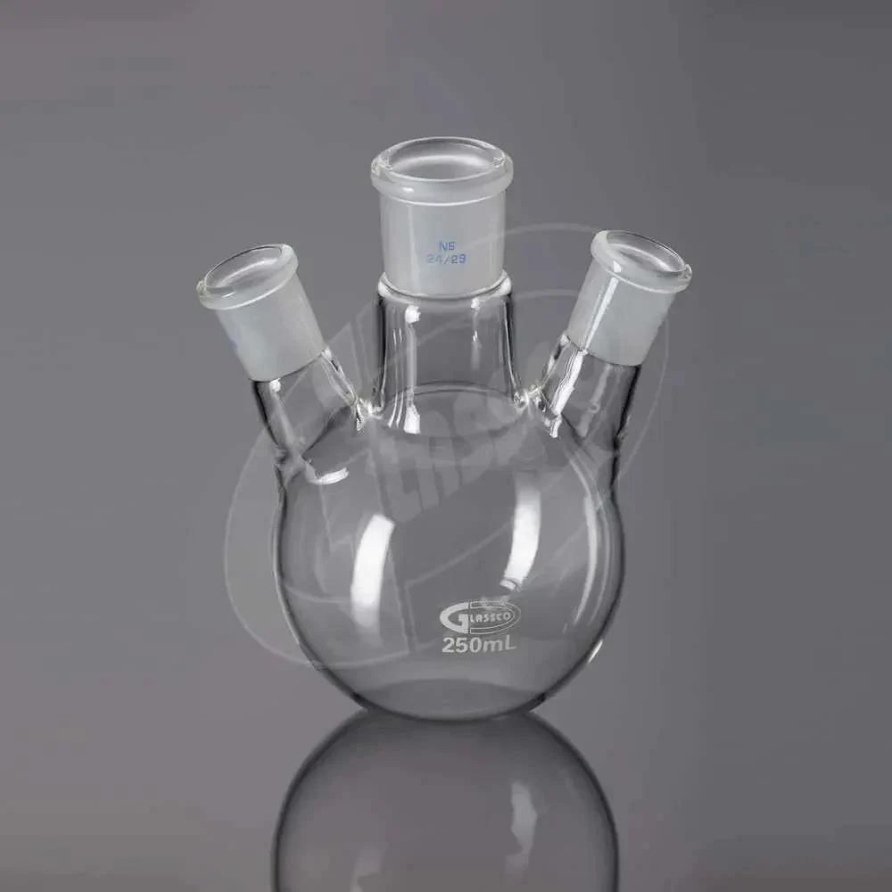 Borosilicate Glass Round Bottom Flask Three Neck, For Chemical Laboratory, 1000 ml