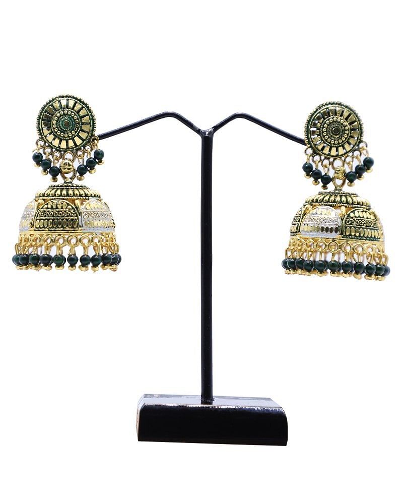 Brass Rajasthani Jhumka Earrings