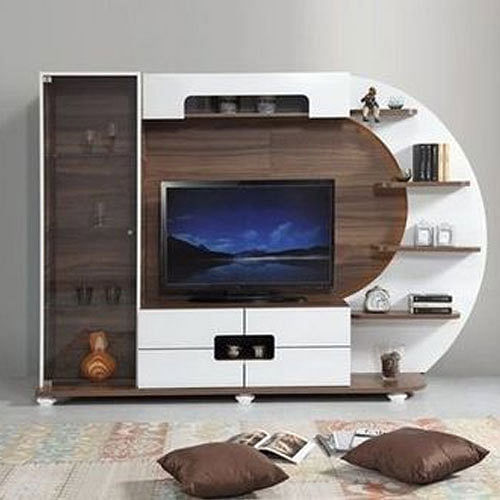 Brown And White Modular Wall Tv Unit, Warranty: 3 Year