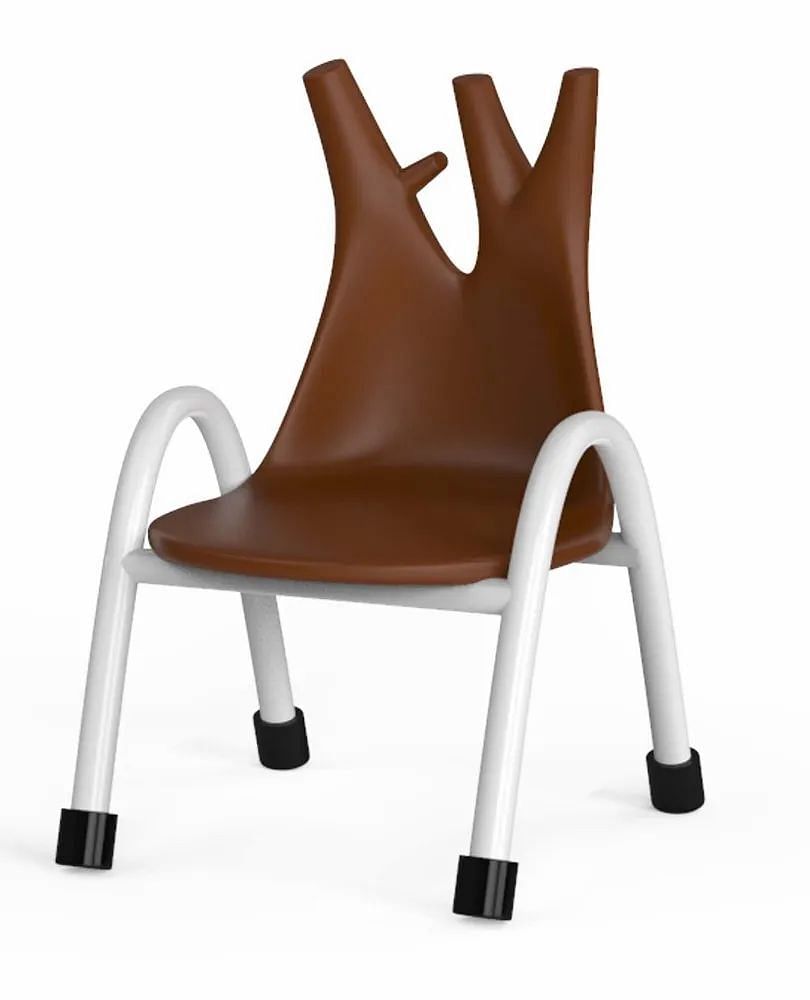 Brown Kids Chair Leaf Design, for Home