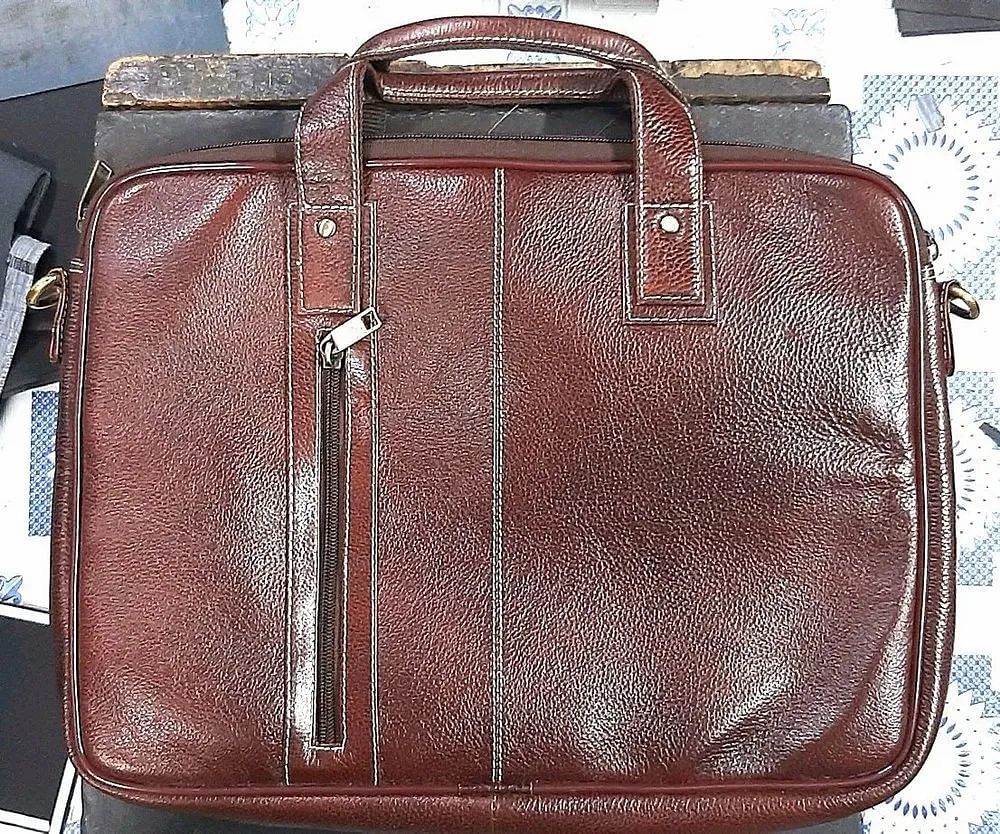 Brown Non Woven Office Leather Laptop Bags