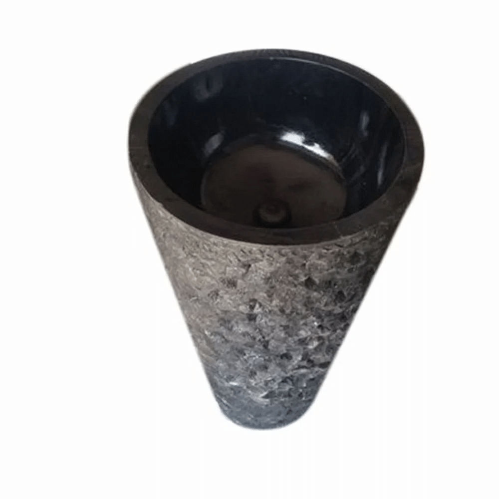 Brown Pedestal Black Marble Wash Basin