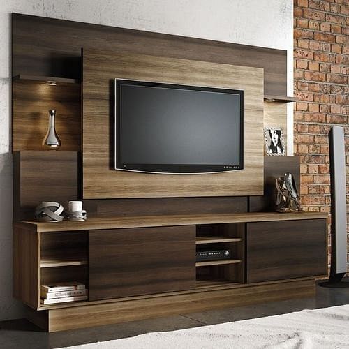 Brown Wall Mounted Designer TV Unit, for Home,Hotel