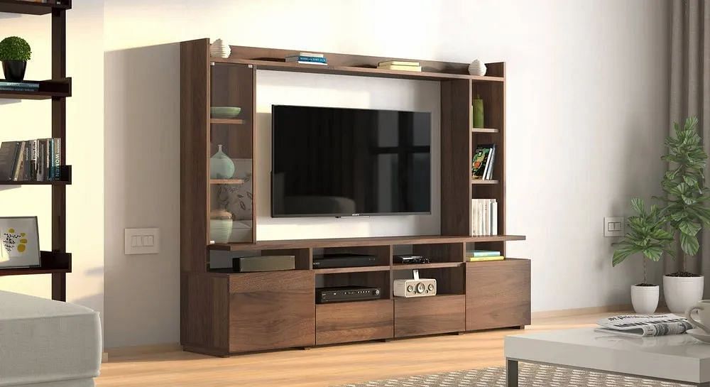 Brown Wooden TV Cabinet, For Home