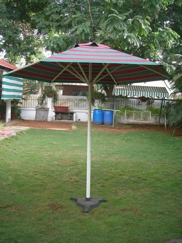 Cantilever Pyramid Red & Green Garden Umbrella