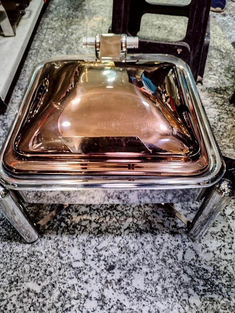 Capacity: 7.5 Litre Rectangular Rose Gold Chafing Dish, For Party, Stainless Steel