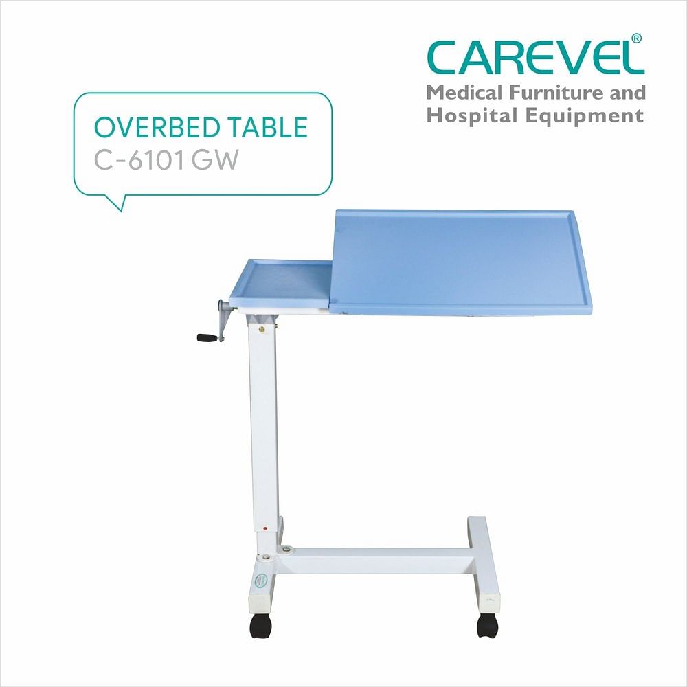 Carevel C 6101 GW Overbed Table, For Hospitals, 760 mm X 400 mm X 760 mm