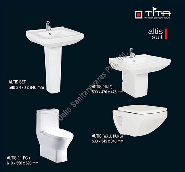 Ceramic WHITE Bathroom Set, For Residential, Quantity Per Pack: 1