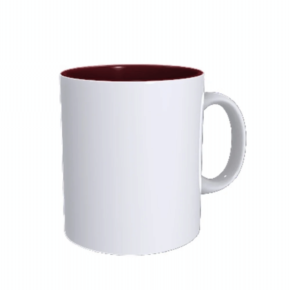 Ceramic White Inside Color Marron Mug, For Home, Size: 300ml