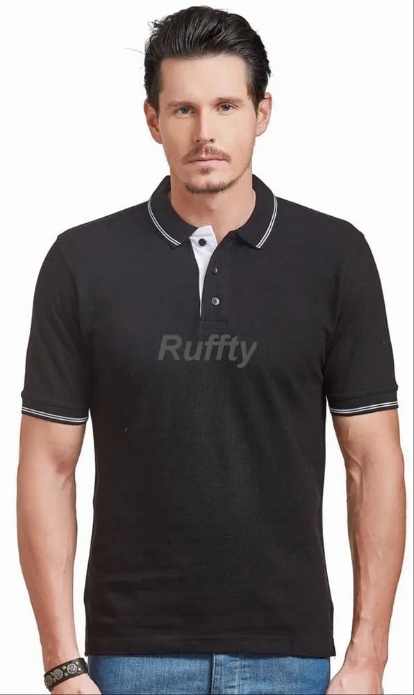 Collar T Shirts With Tipping