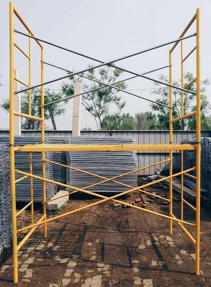 Color Galvanized Yellow Mild Steel H Frame Scaffolding