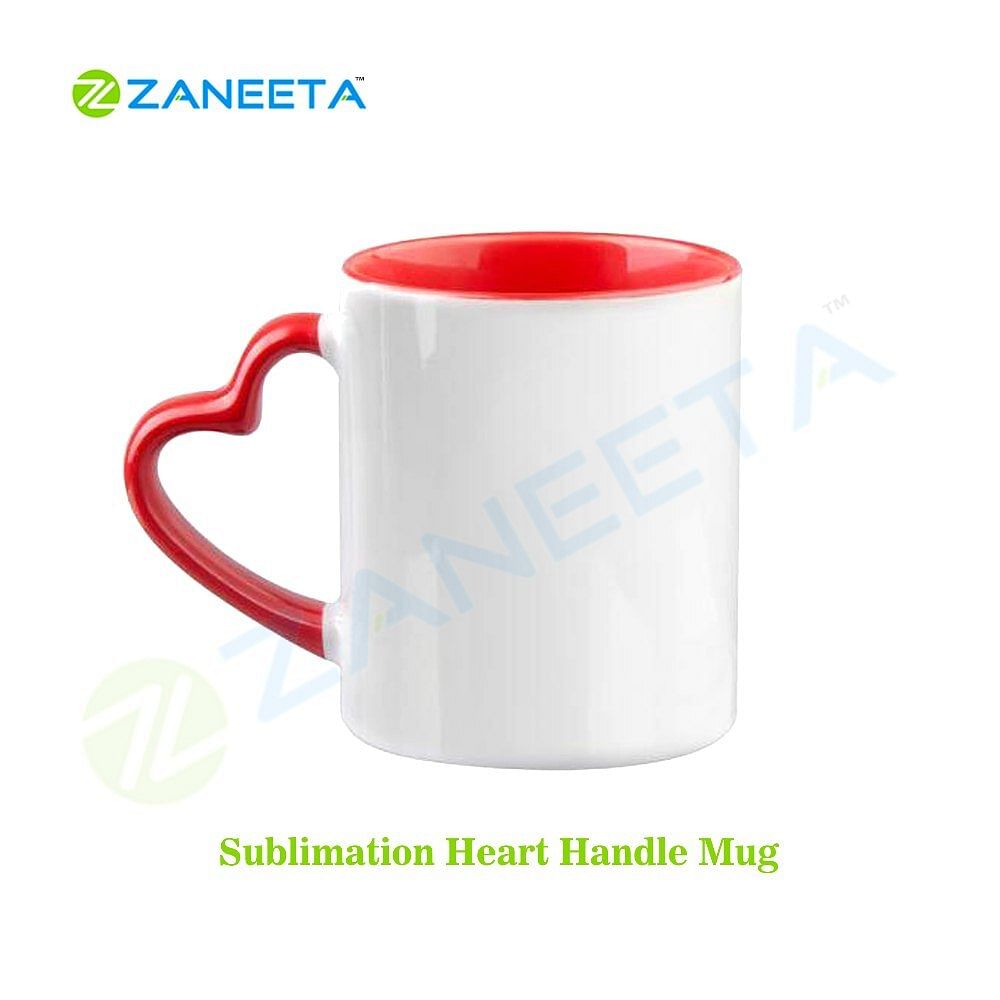 ColorSub Red Three Tone Heart Handle Sublimation Mug - 11oz