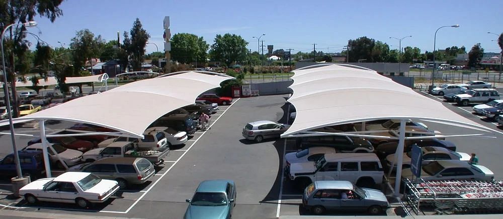 Commercial Car Parking Tensile Structure, Paint Coated