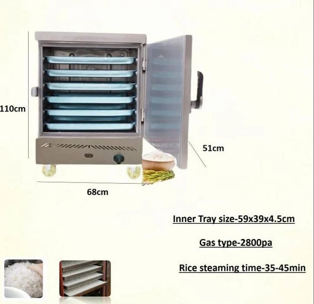 Commercial Electric Rice Steamer, For Hotel, Capacity: 6 And 12 Trays Model