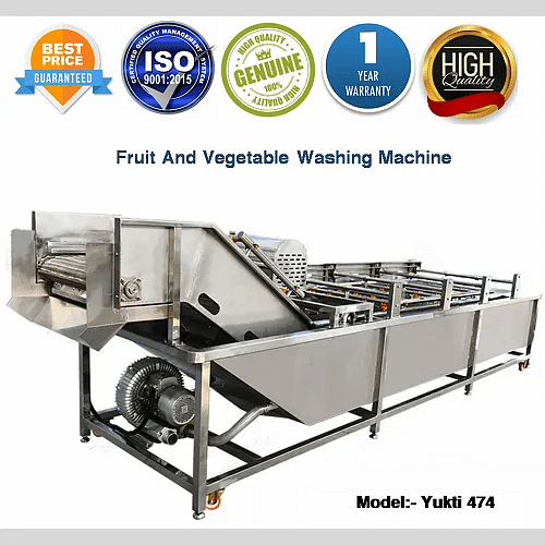 Commercial Fruit And Vegetable Washer Cleaning Machine, 1000 Kg/hr