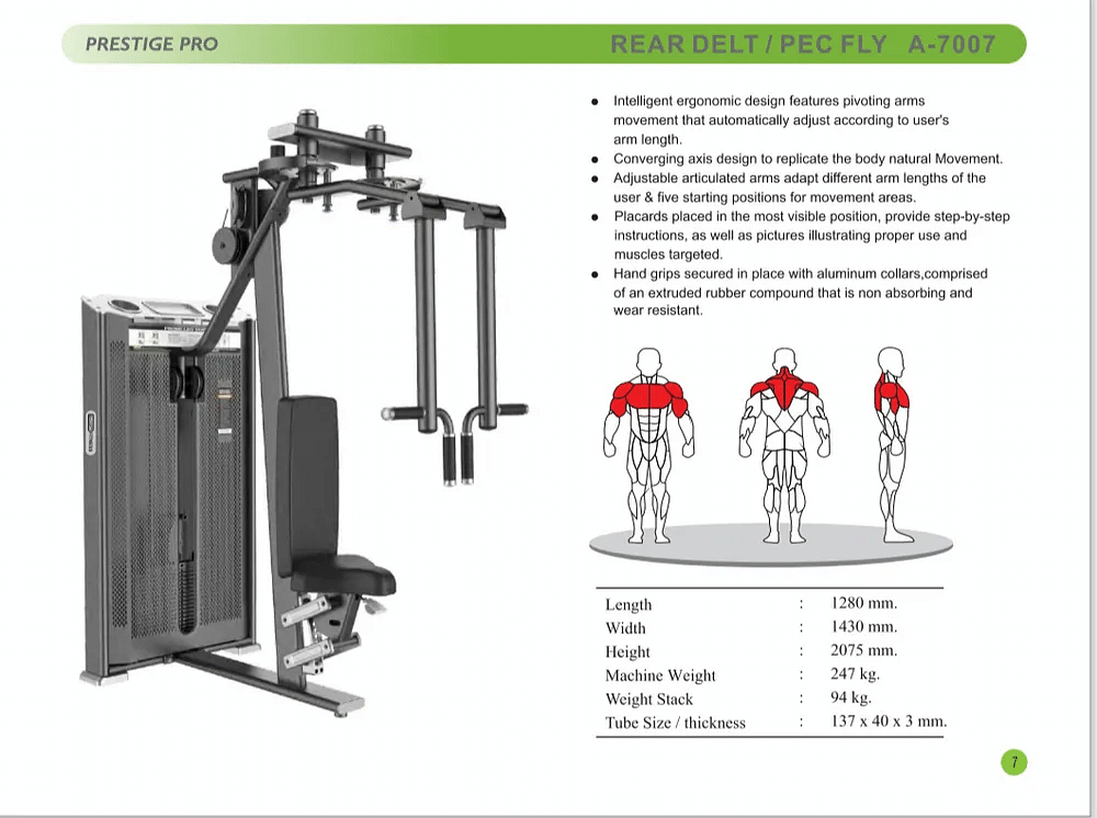 Commercial Use Pec Fly Rear Delt Machine, For Gym, Model Name/Number: A7000 Series