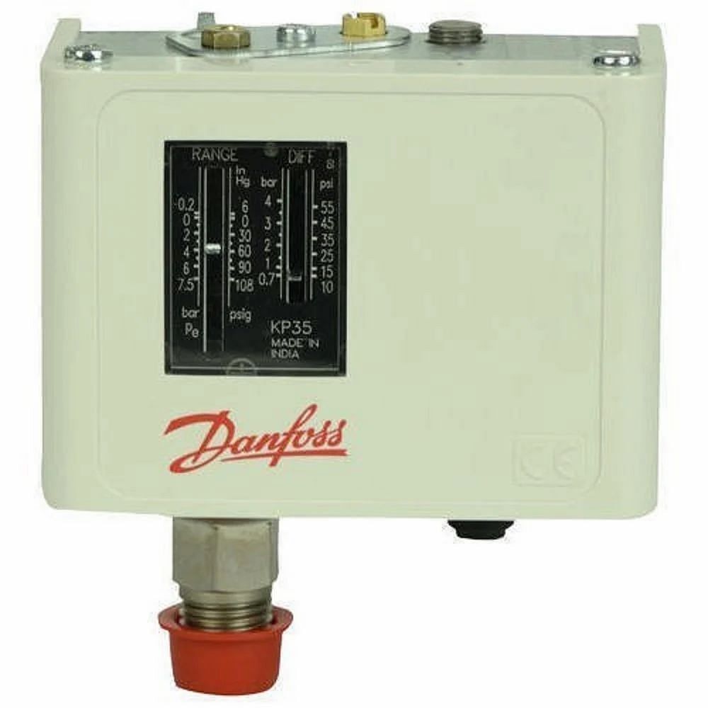 Contact System Type: SPDT Danfoss Pressure Switch KP35, Contact Material: Silver, Electrical Connection: DIN Plugs