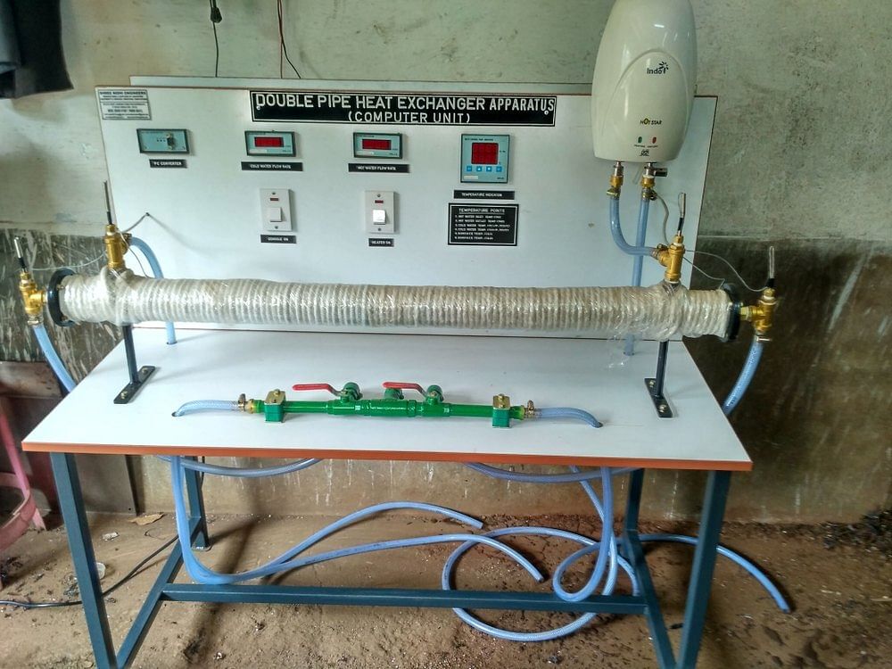 Copper Double Pipe Heat Exchanger Apparatus (Computer Unit), For Power Plant