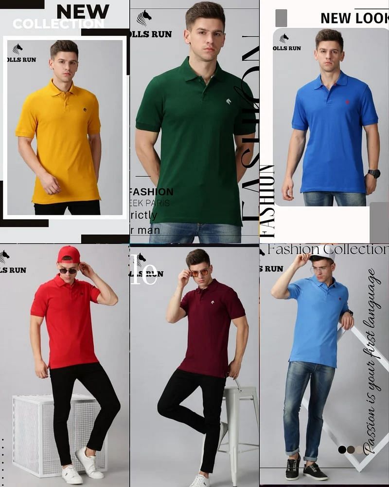 Cotton Knitted Mens Polo T Shirt