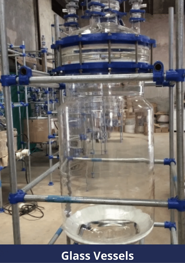 Cylindrical Laboratory Glass Vessel, For In Lab