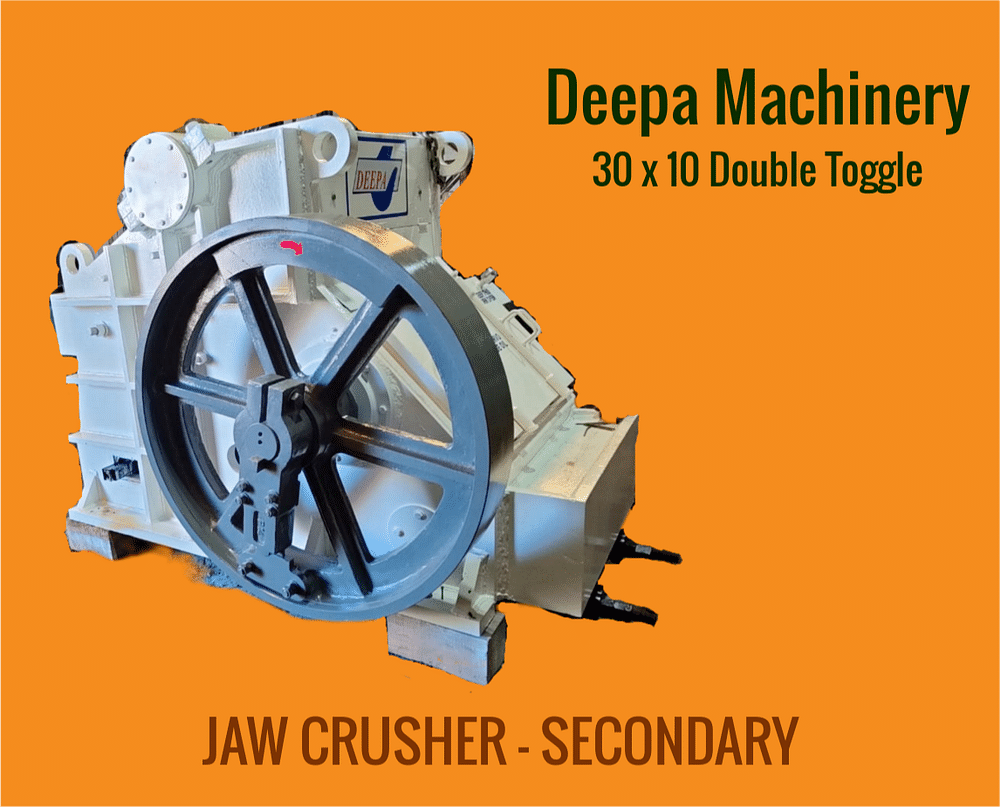 Deepa Mild Steel 30""x10"" (750x250mm) Secondary Jaw Crushers, For Stone, Capacity: 25 - 30 Tph