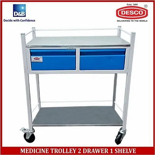 DESCO Medicine Trolley 2 Drawer, For Hospital