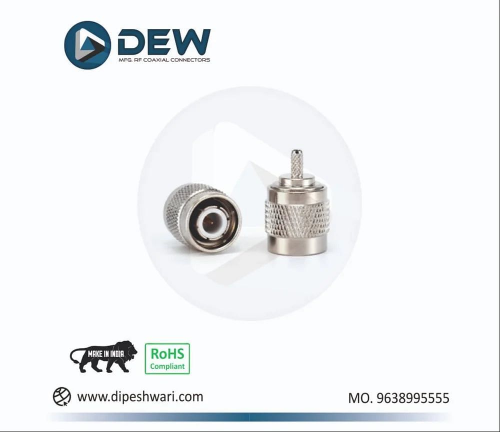 DEW TNC MALE CRIMP FOR RG174 RG316, 4GHz, Contact Material: Brass