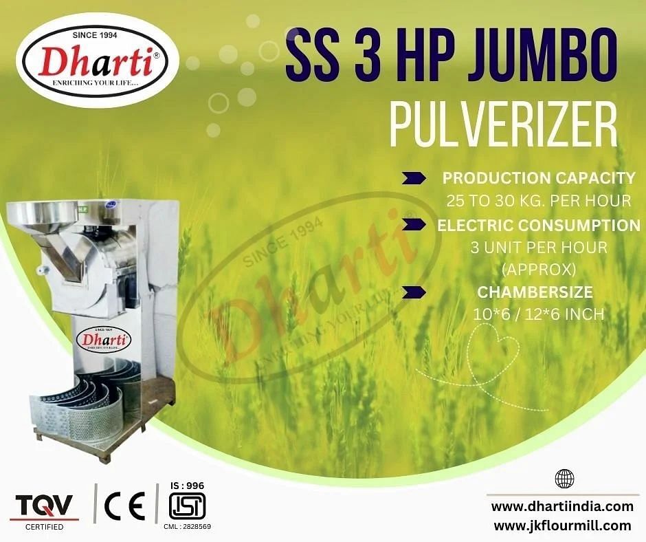 Dharti 3 Hp Jumbo Stainless Steel Pulverizer