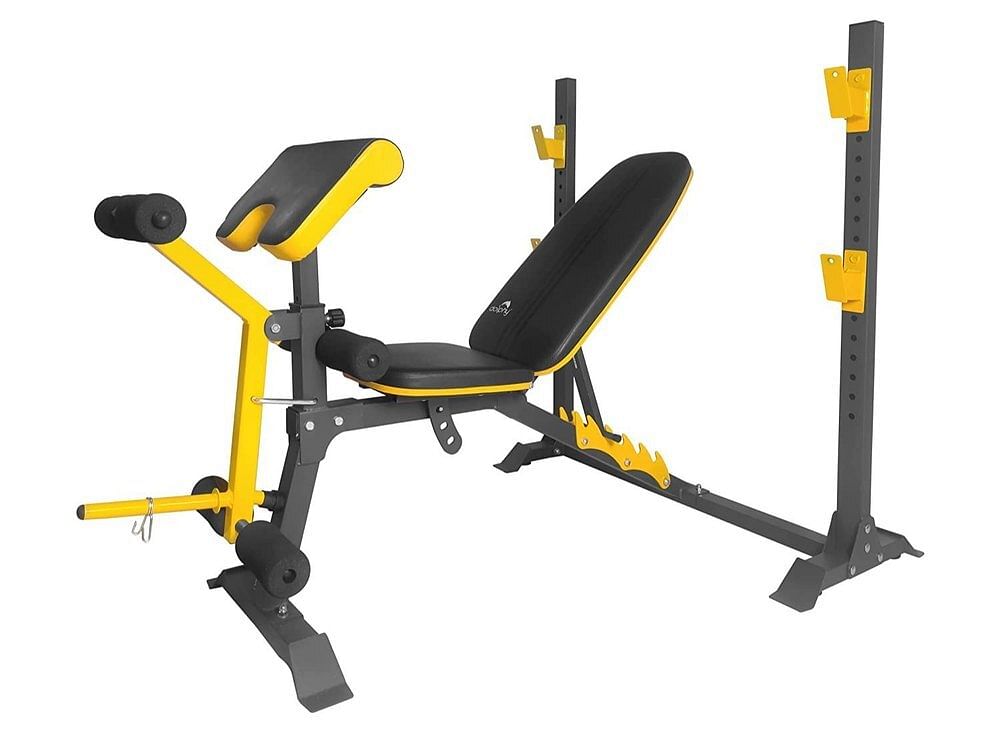 Dolphy Adjustable Olympic Weight Bench with Leg Developer and Squat Rack for Home Workouts