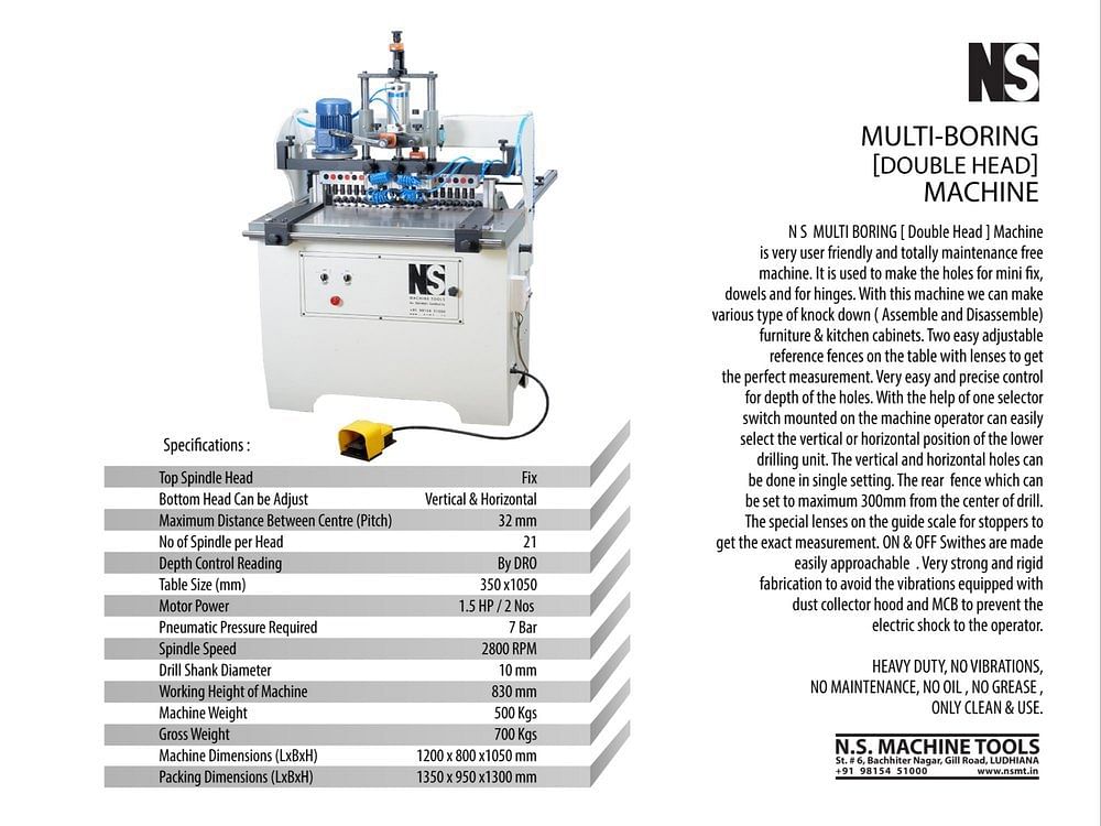 Double Head Multi Boring Machine