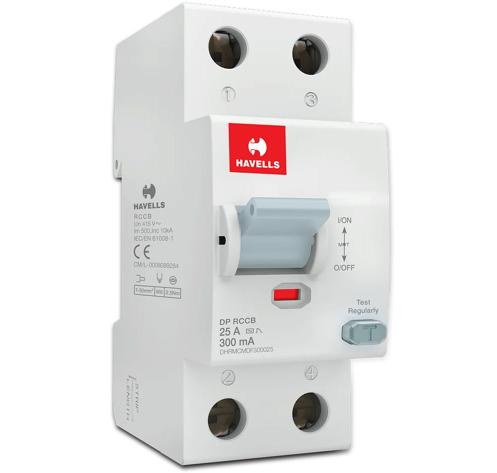 Double Pole Havells 25 A Residual Current Circuit Breaker, 240V