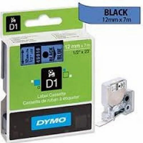 Dymo Type  Black On Blue Printer Tapes