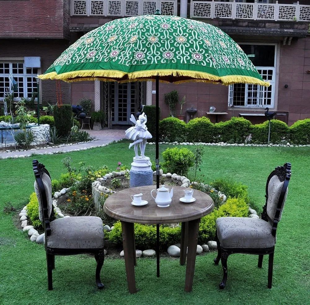 Embroidered Garden Umbrella