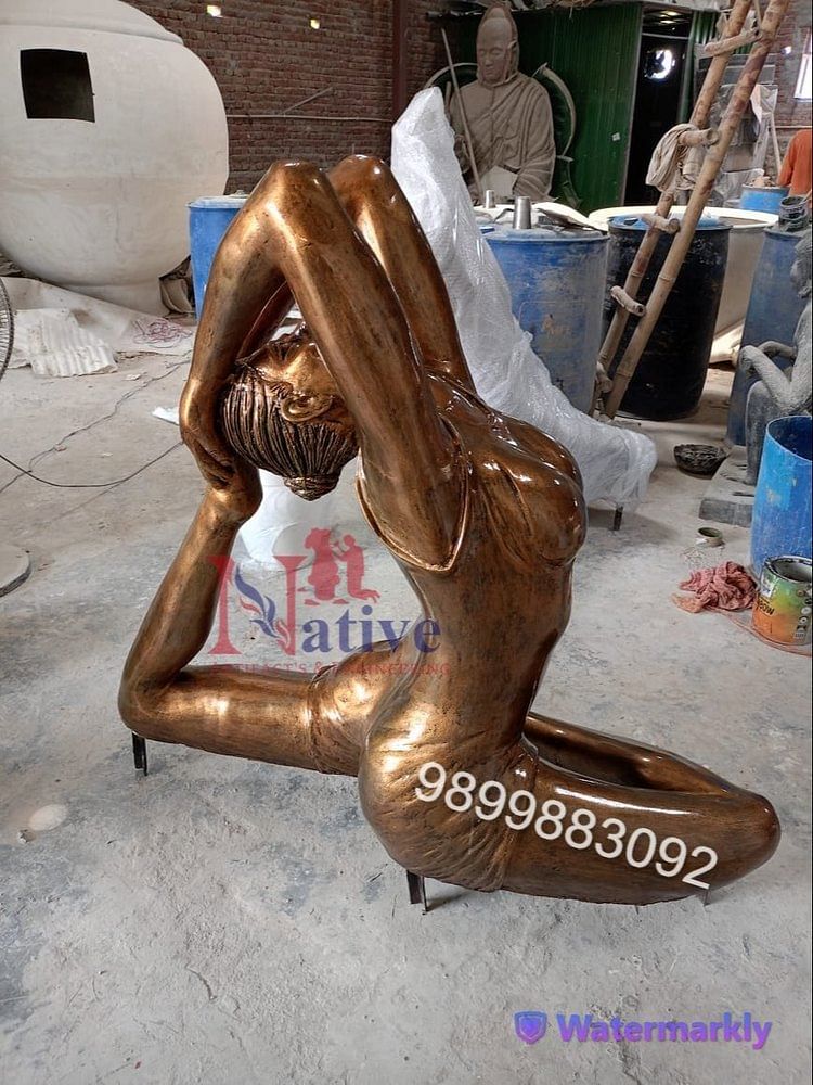 Custom Lady Fiber Yoga Statue, For Exterior Decor