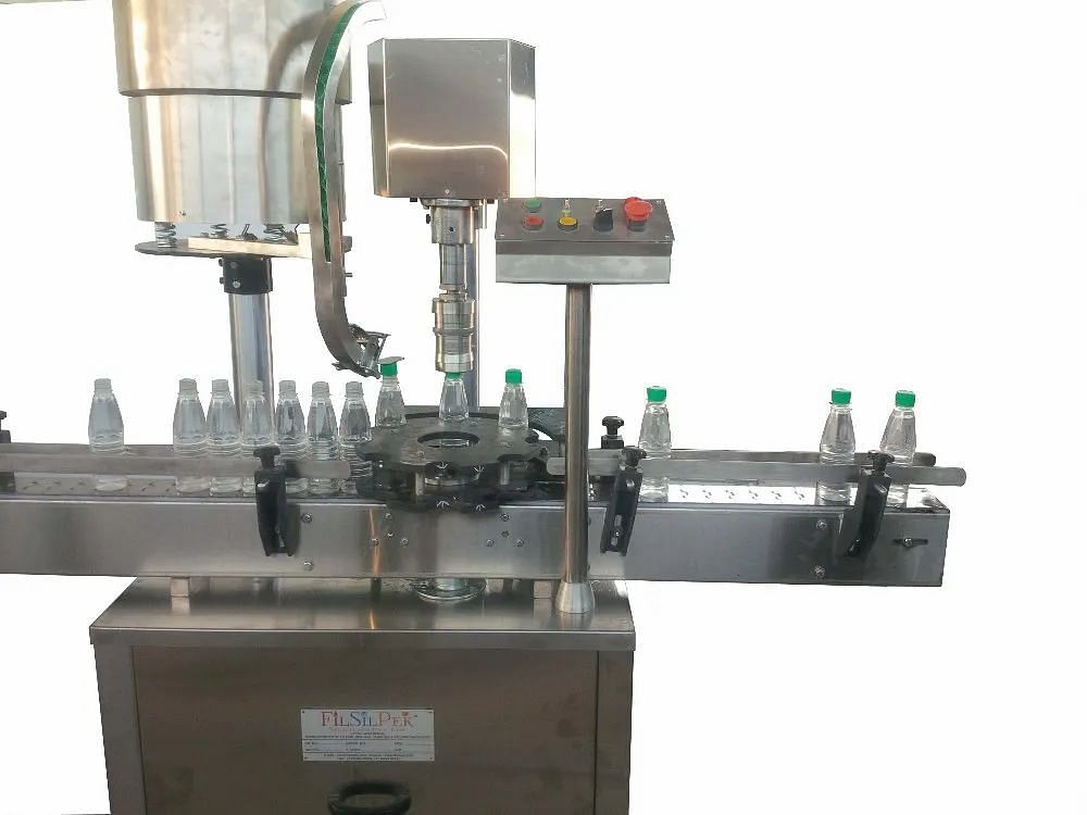 Filsilpek Stainless Steel Plastic Bottles Screw Capping Machine, Capacity: 1000 To 2400