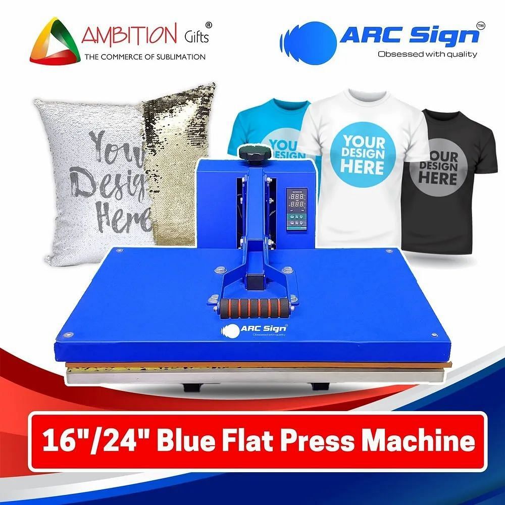 Flat Heat Press Machine Blue (16/24 Inches)