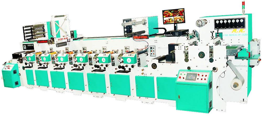 Flexo Rotary Label Printing Machine ( Horizontal Model - Water Base) 8 Colour 2 Die Cutting