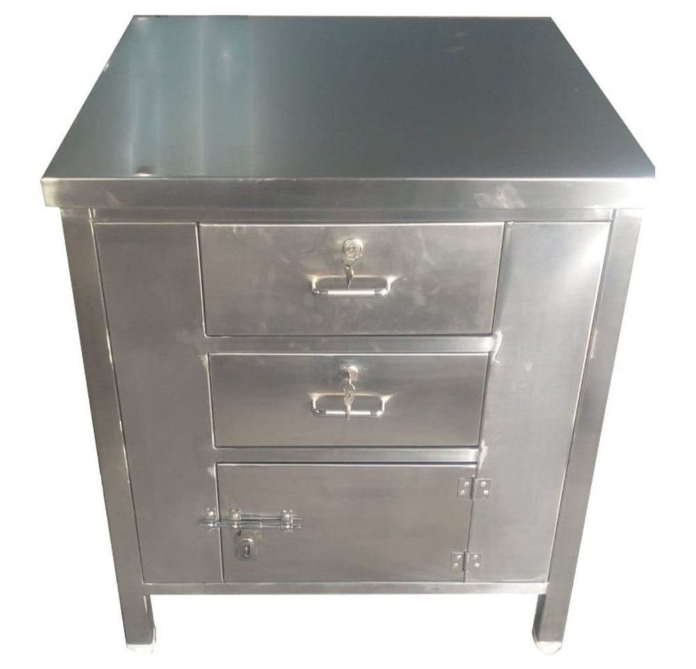 Floor Mounted Polished Stainless Steel Drawer Cabinet, For Restaurants