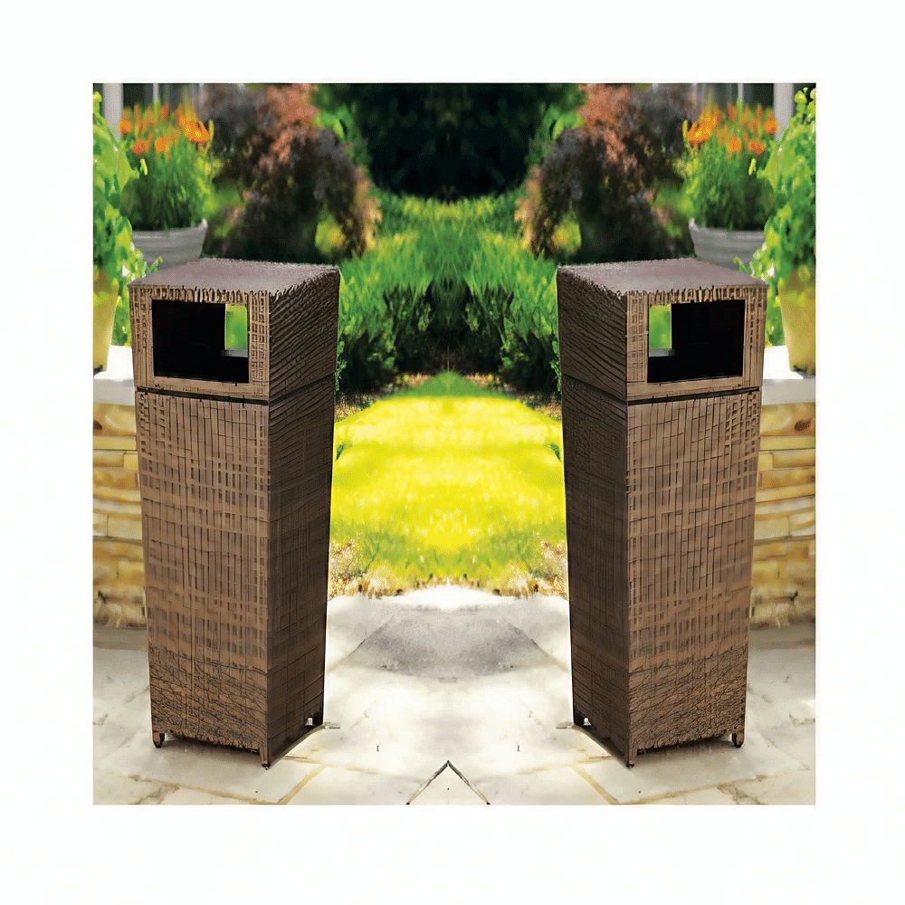 Floor Square Garden Wicker Planter Set