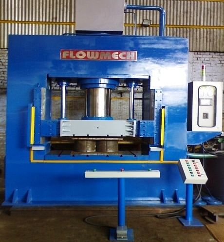 FLOWMECH Mild Steel (MS) Up Stroking Hydraulic Hot Press, Capacity: 5-10 Ton, 40-100 Ton