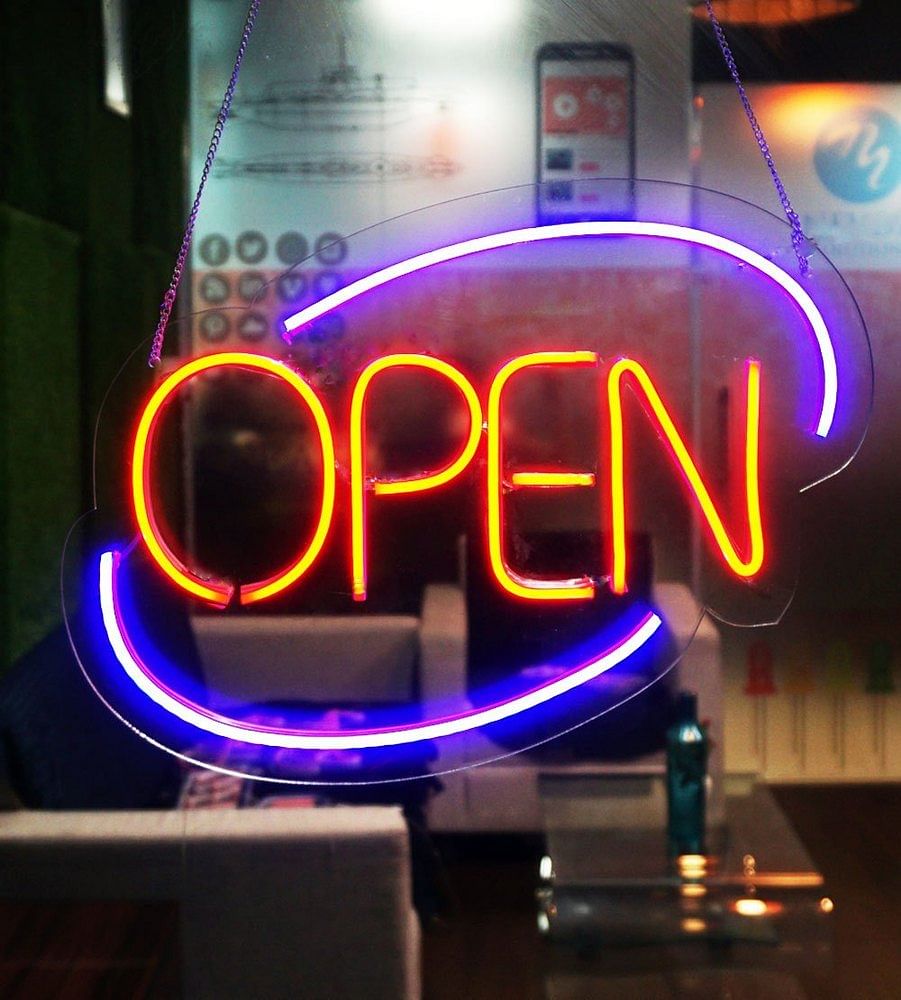 Fluorescent Aluminium Neon Sign Board, For Outdoor