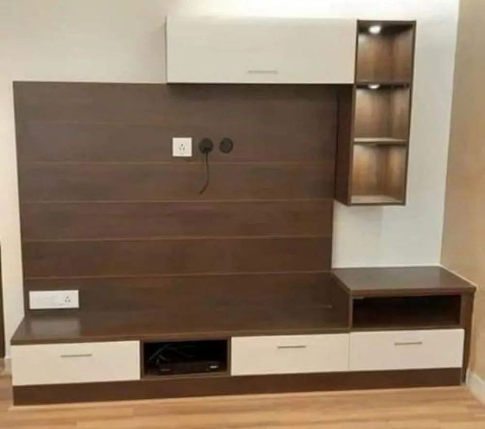 Free Standing Teak Wood Wooden LED Panel TV Cabinet, Laminate Finish