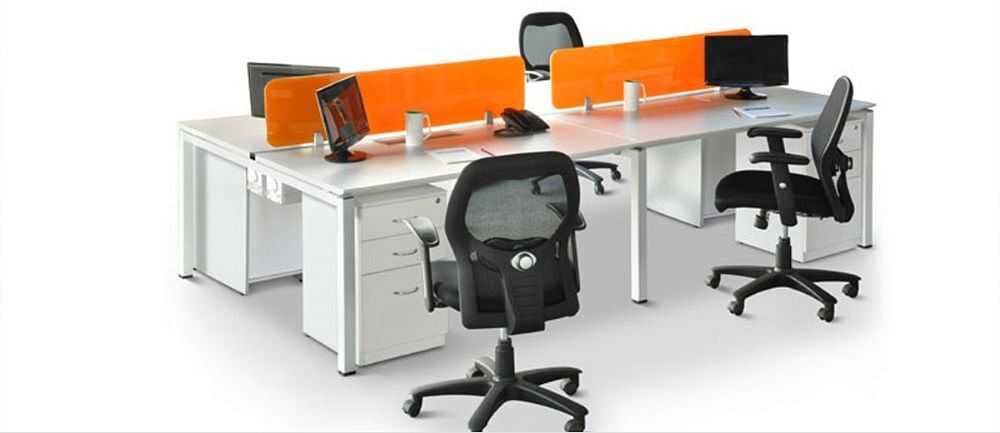 Glass And Pre-Laminated Boards Open Workstations, Seating capacity: 4