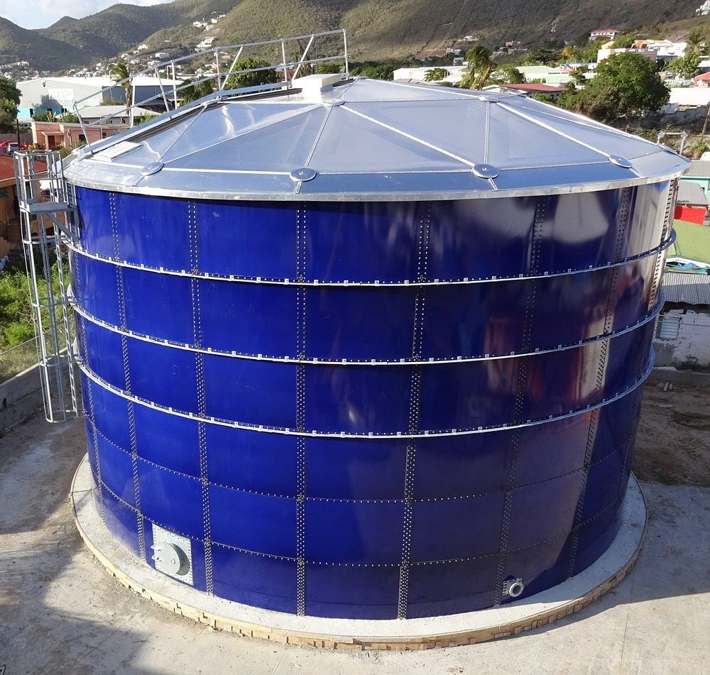 Glass Lined Steel Water Storage Tank, For Industrial, Capacity: 300000 Liter